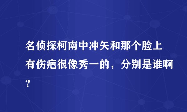 名侦探柯南中冲矢和那个脸上有伤疤很像秀一的，分别是谁啊？