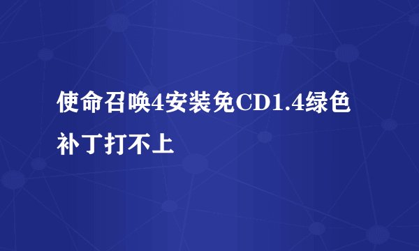 使命召唤4安装免CD1.4绿色补丁打不上