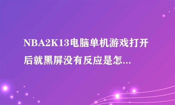 NBA2K13电脑单机游戏打开后就黑屏没有反应是怎么回事?求大