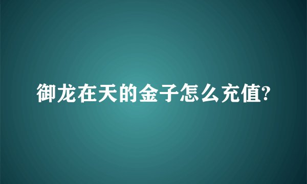 御龙在天的金子怎么充值?