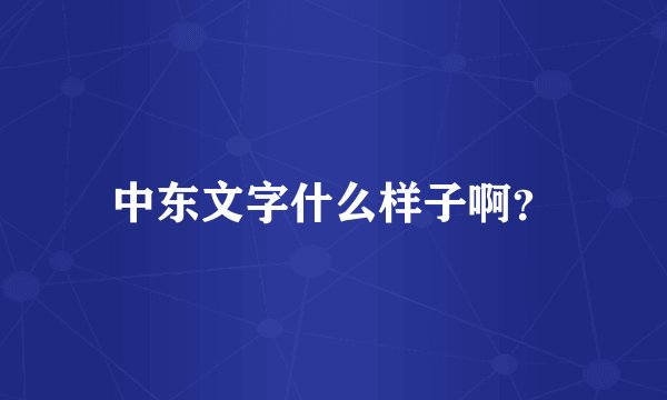 中东文字什么样子啊？