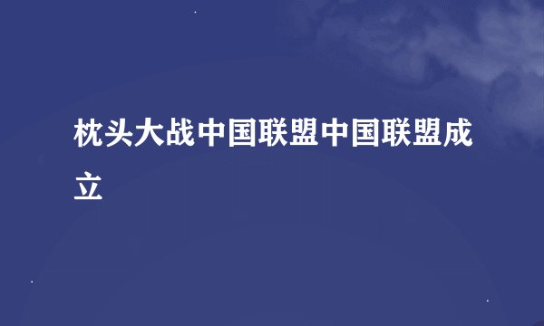 枕头大战中国联盟中国联盟成立