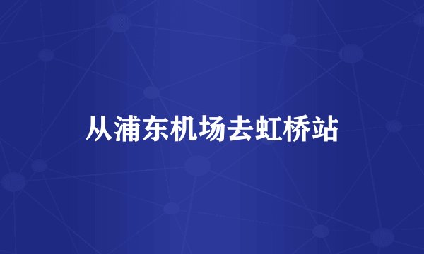 从浦东机场去虹桥站