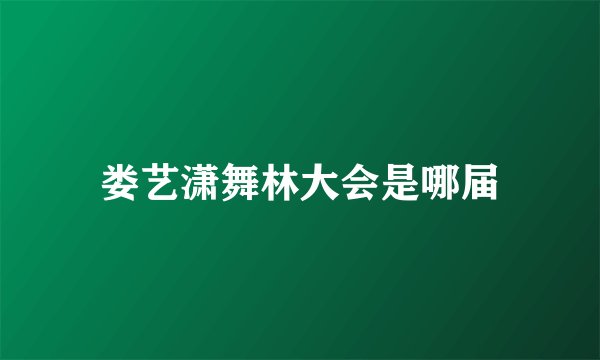 娄艺潇舞林大会是哪届