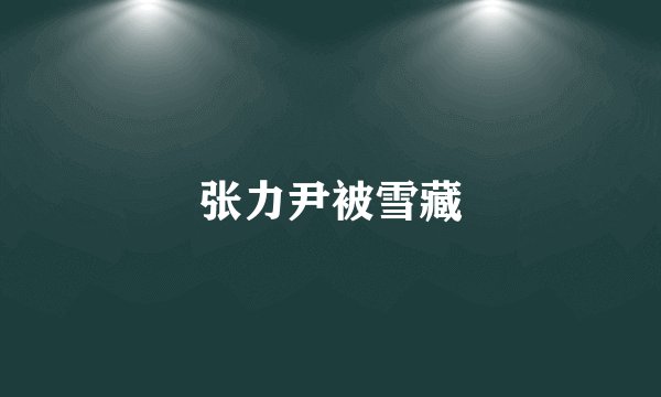 张力尹被雪藏