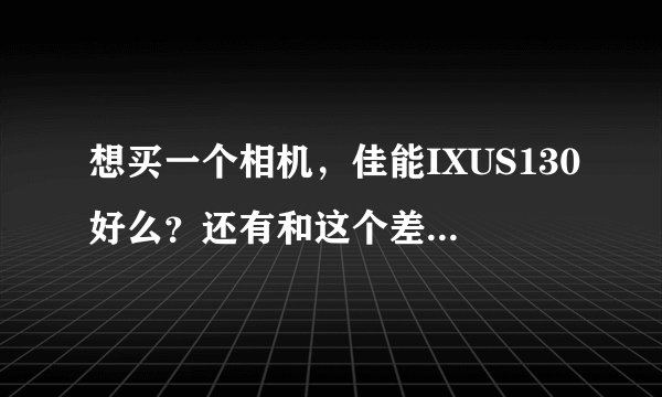 想买一个相机,佳能IXUS130好么?还有和这个差不多的吗?谁清楚?