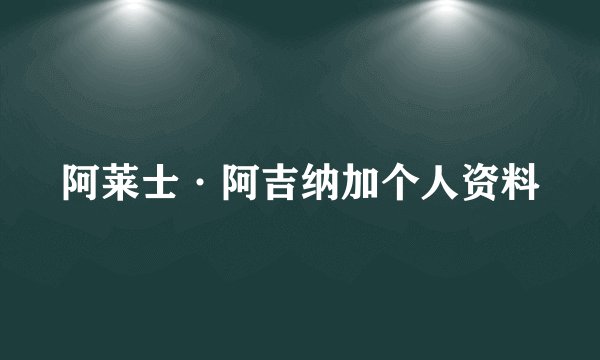 阿莱士·阿吉纳加个人资料