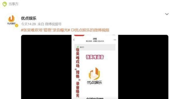 张昊唯语音曝光:笼络小姐 培养妈咪