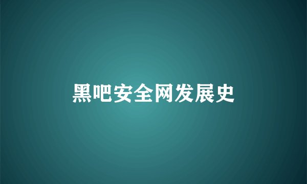 黑吧安全网发展史