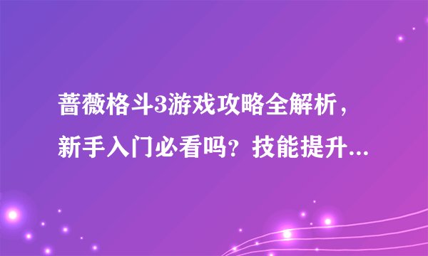 蔷薇格斗3游戏攻略全解析，新手入门必看吗？技能提升有哪些？