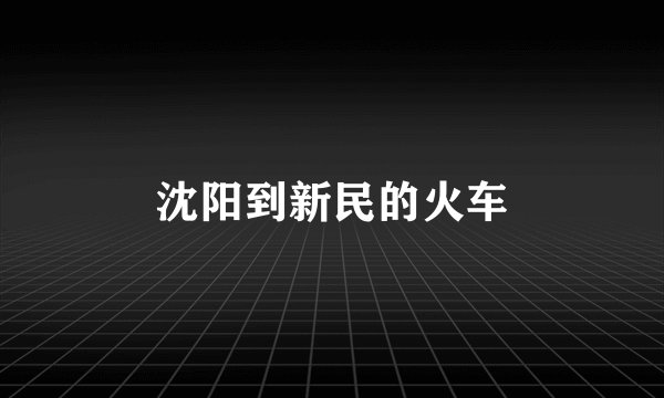 沈阳到新民的火车