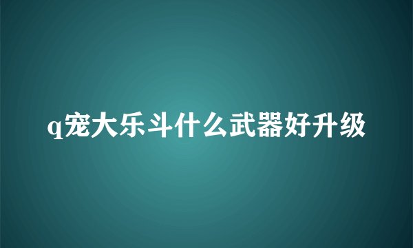 q宠大乐斗什么武器好升级