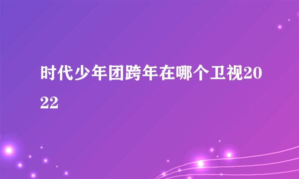 时代少年团跨年在哪个卫视2022