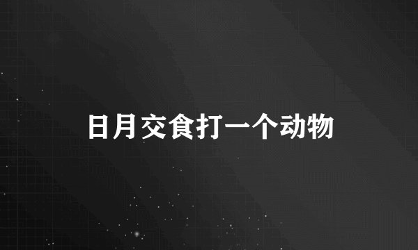 日月交食打一个动物