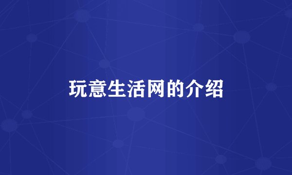 玩意生活网的介绍