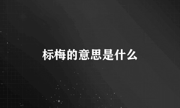 标梅的意思是什么