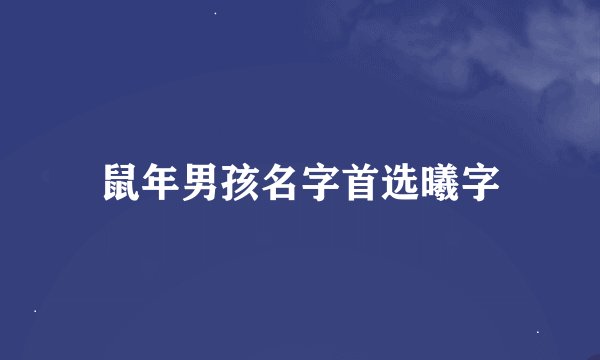 鼠年男孩名字首选曦字