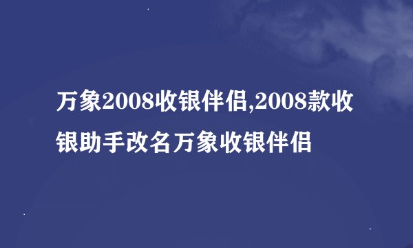 万象2008收银伴侣,2008款收银助手改名万象收银伴侣