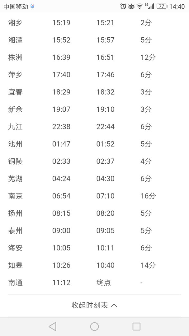 k724次列车经过哪些线？