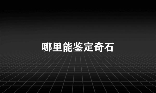 哪里能鉴定奇石
