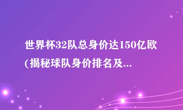 世界杯32队总身价达150亿欧(揭秘球队身价排名及影响因素)