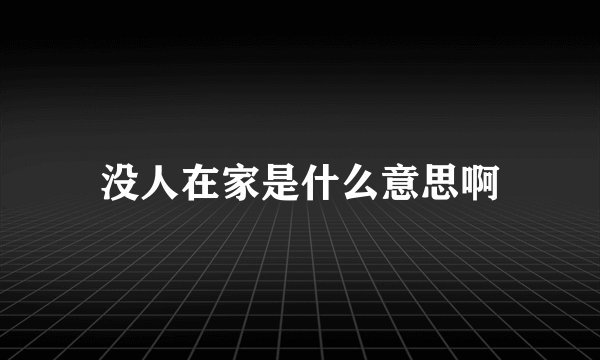没人在家是什么意思啊