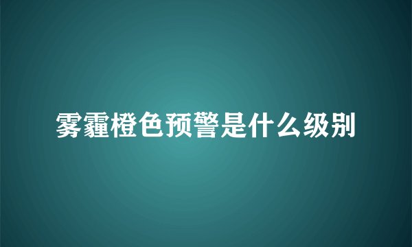 雾霾橙色预警是什么级别