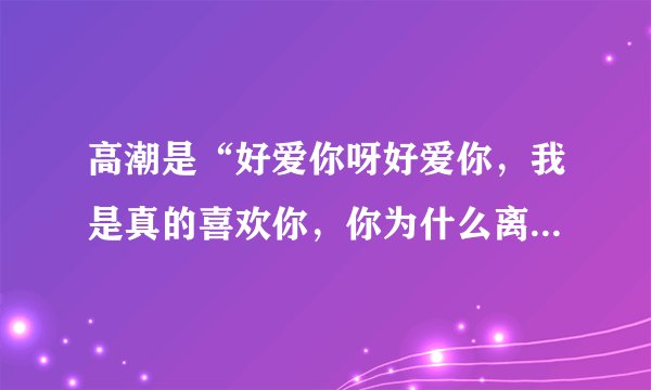 高潮是“好爱你呀好爱你，我是真的喜欢你，你为什么离开我……”的歌曲名是什么