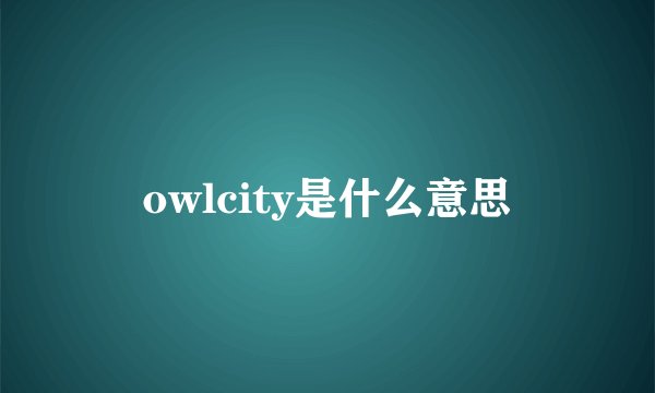 owlcity是什么意思