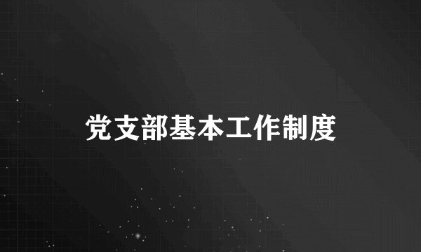 党支部基本工作制度