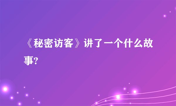 《秘密访客》讲了一个什么故事?