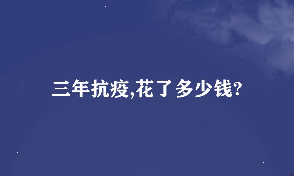 三年抗疫,花了多少钱?