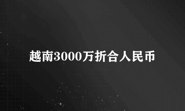 越南3000万折合人民币