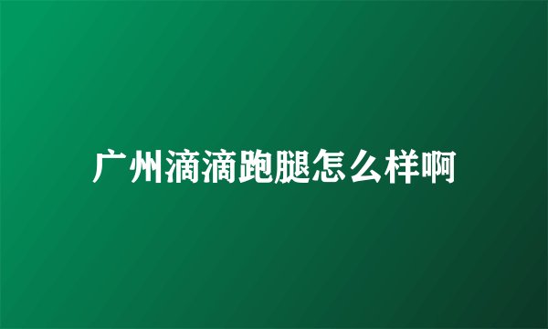 广州滴滴跑腿怎么样啊