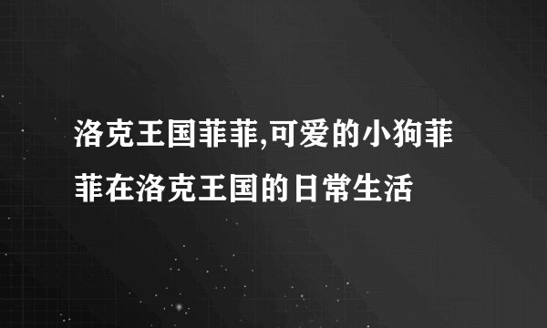 洛克王国菲菲,可爱的小狗菲菲在洛克王国的日常生活