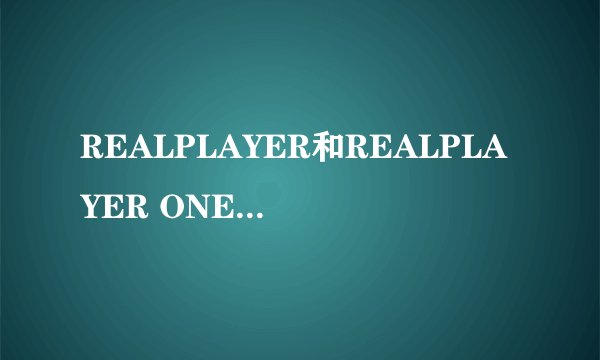 REALPLAYER和REALPLAYER ONE一样吗？