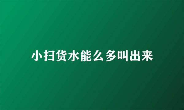 小扫货水能么多叫出来
