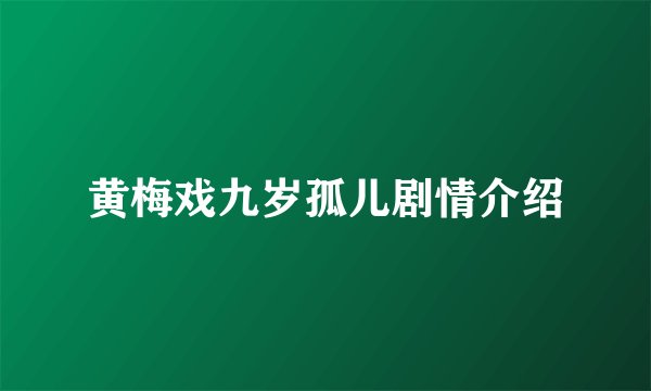 黄梅戏九岁孤儿剧情介绍