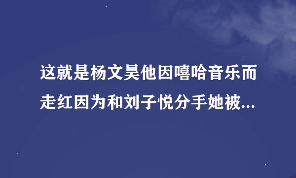 这就是杨文昊他因嘻哈音乐而走红因为和刘子悦分手她被网友批评！