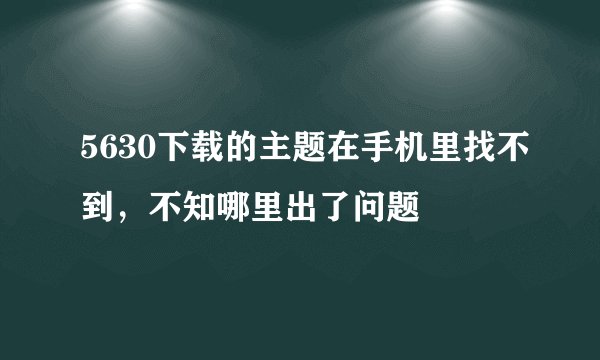 5630下载的主题在手机里找不到，不知哪里出了问题