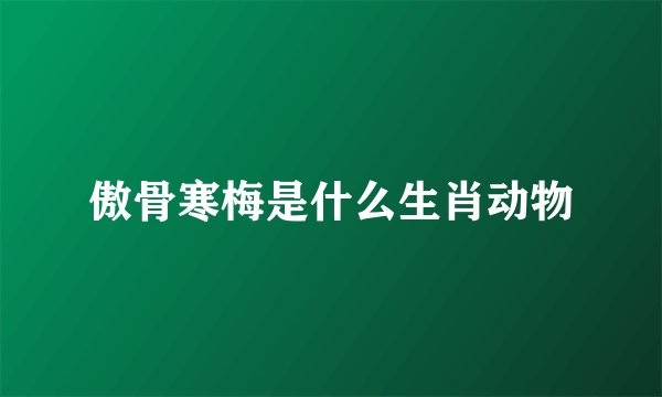 傲骨寒梅是什么生肖动物