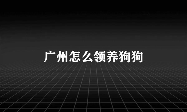 广州怎么领养狗狗