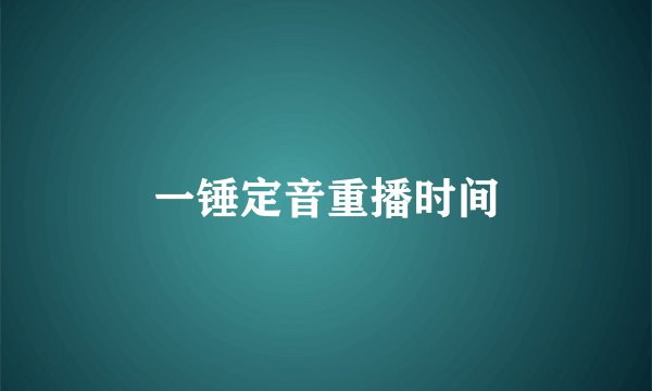 一锤定音重播时间