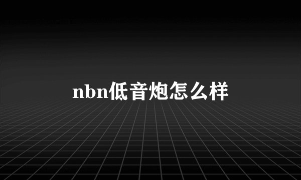 nbn低音炮怎么样