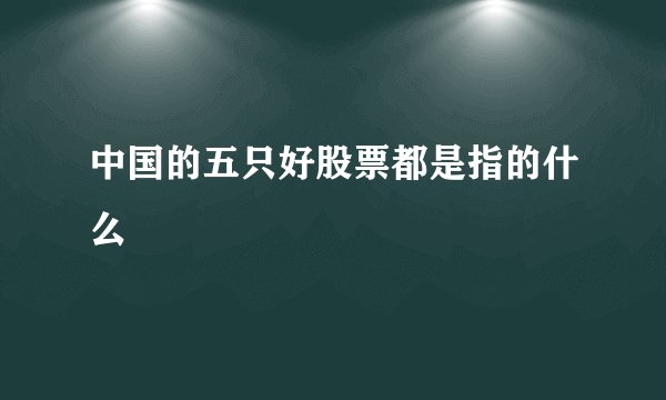 中国的五只好股票都是指的什么