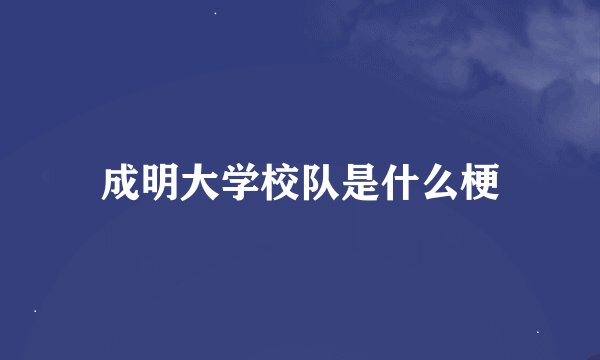 成明大学校队是什么梗
