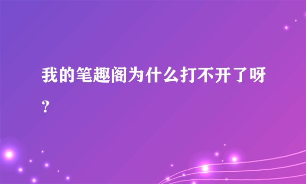 我的笔趣阁为什么打不开了呀？
