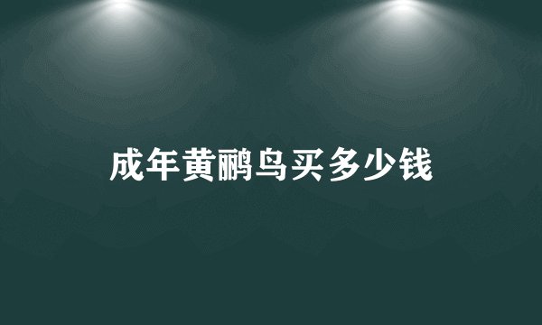 成年黄鹂鸟买多少钱