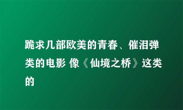 跪求几部欧美的青春、催泪弹类的电影 像《仙境之桥》这类的