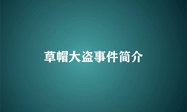 草帽大盗事件简介